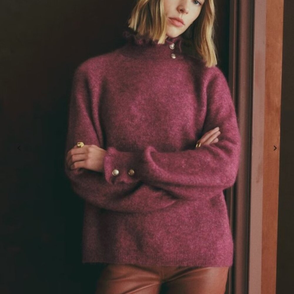 Sezane Carlota Jumper in Fig - Size L